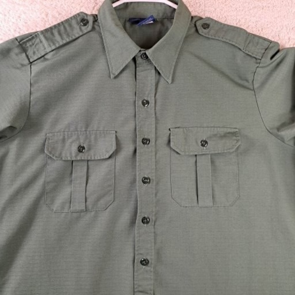 Propper Men's XL/R Olive Green Long Sleeve Ripstop Casual Button-Down Shirt